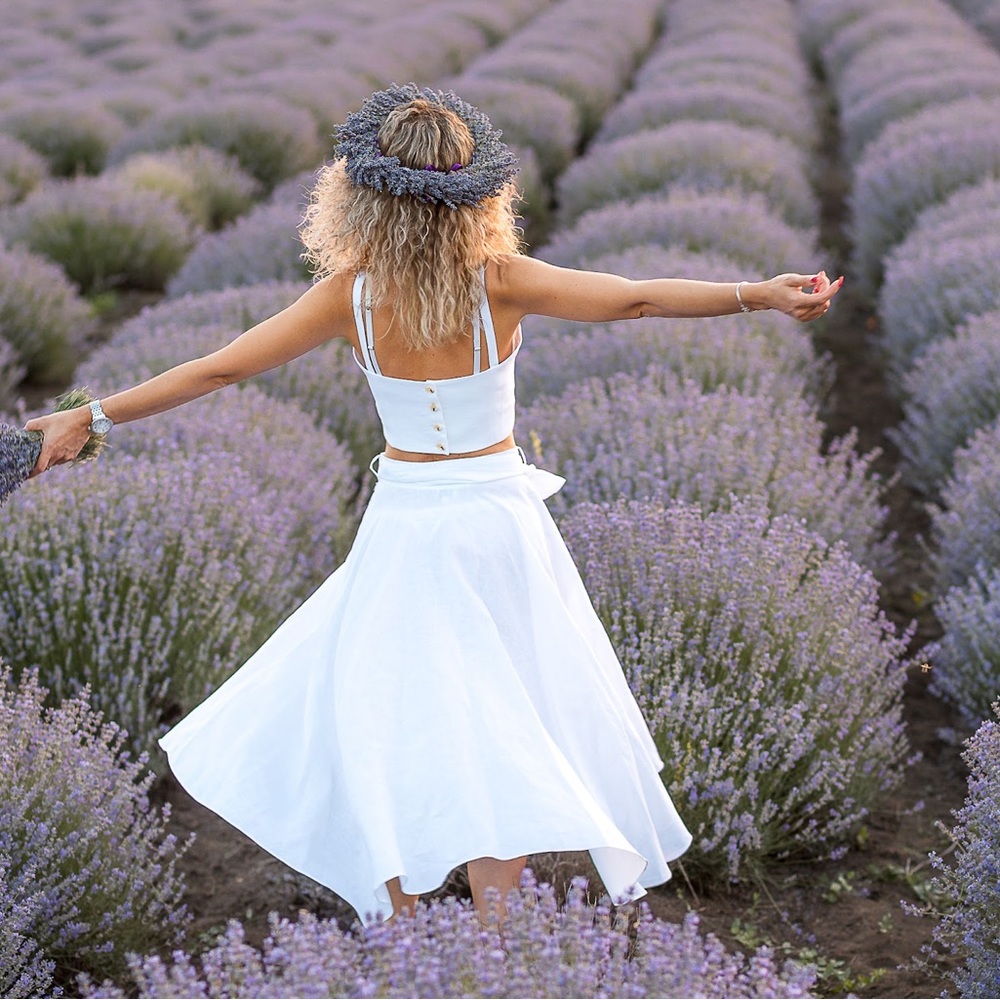 Linen white Skirt